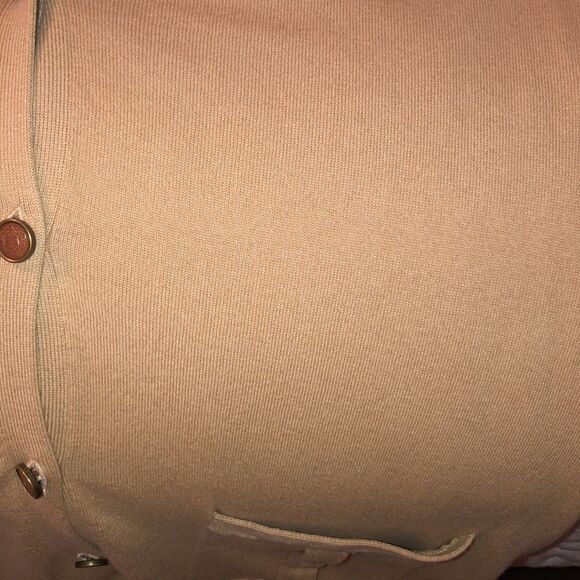 LRL M Tan Brown Five Button Front 💯Cotton Fine Knit Cardigan Sweater - Picture 16 of 16